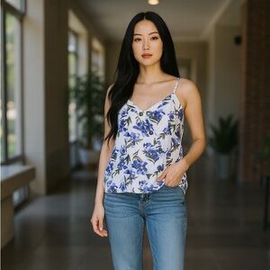 Boho Band of Gypsies V Neck Crop Top Floral